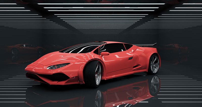 Red car ceramic exterior
