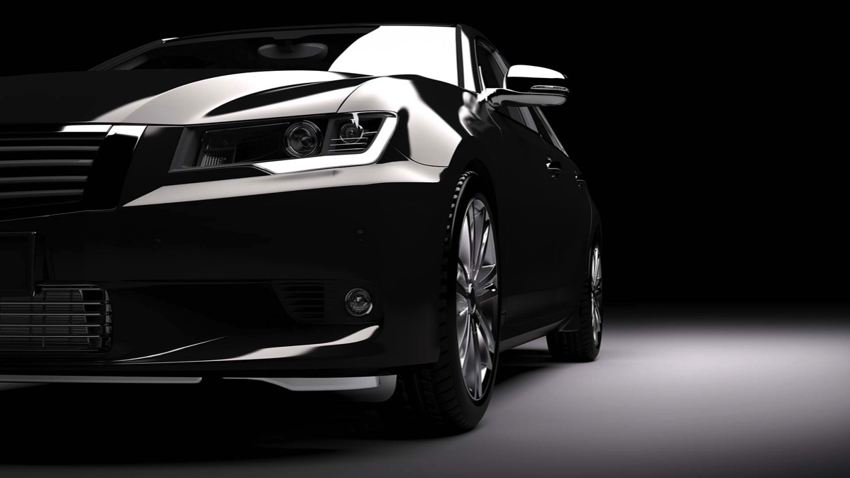 Black luxury car exterior